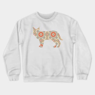 Fox Silhouette with Pattern Crewneck Sweatshirt